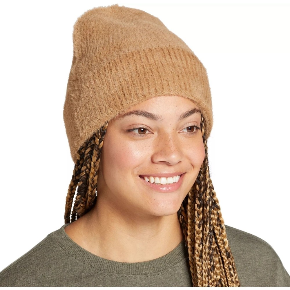 Alpine Design Women's Fuzzy Rib Beanie, Light Brown One Size 19709